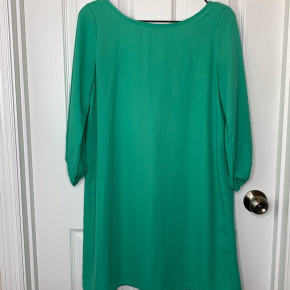 Green Mini Dress with Bow Back Sz Small - Picture 2 of 9